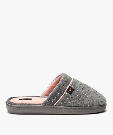 GEMO Chaussons femme mules pailletées en velours - Dim Gris