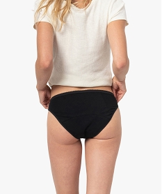 culotte menstruelle en coton stretch et plumetis pour flux abondant - dim protect noir culottesF589101_2