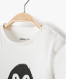 tee-shirt bebe garcon a manches longues imprime hiver blancF590701_2