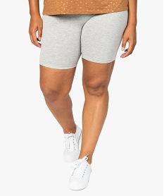 short femme grande taille en maille a taille elastiquee gris shortsF591301_1