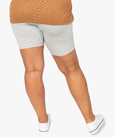 short femme grande taille en maille a taille elastiquee gris shortsF591301_3
