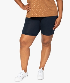 short femme grande taille en maille a taille elastiquee bleu shortsF591401_1