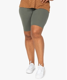 short femme grande taille en maille a taille elastiquee vert shortsF591501_1