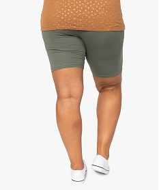 short femme grande taille en maille a taille elastiquee vert shortsF591501_3