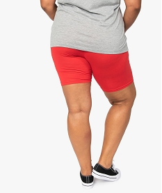 short femme grande taille en maille a taille elastiquee rouge shortsF591601_3