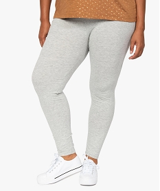 GEMO Legging femme grande taille uni en coton stretch Gris