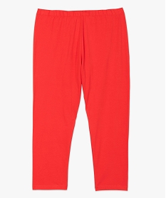 pantacourt femme grande taille en maille unie et taille elastiquee rouge pantalonsF592301_4