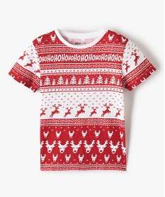 GEMO Tee-shirt garçon imprimé spécial Noël rouge standard