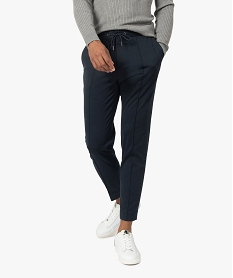 GEMO Pantalon homme en maille extensible Bleu