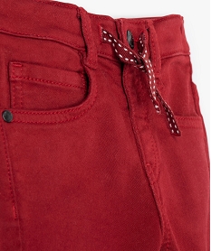pantalon bebe garcon en toile coloree extensible rougeF594001_2
