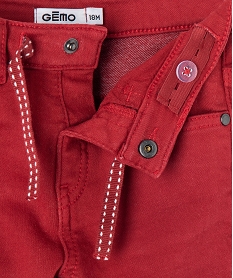pantalon bebe garcon en toile coloree extensible rougeF594001_3