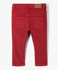 pantalon bebe garcon en toile coloree extensible rougeF594001_4