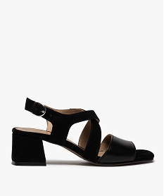 GEMO Sandales femme à brides croisées en cuir – Pierre Cardin noir standard