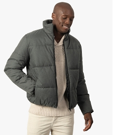 GEMO Blouson matelassé homme à col montant Gris