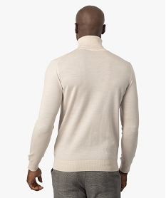 pull homme a col roule 100 laine merinos beigeF595801_3