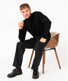 GEMO Pull homme à col V 100% laine mérinos gris standard