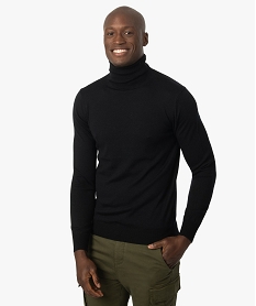 pull homme a col roule 100 laine merinos noirF596701_1