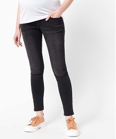 GEMO Jean de grossesse slim 4 poches avec bandeau jersey noir standard