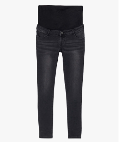 jean de grossesse slim 4 poches avec bandeau jersey noir slimF597001_4
