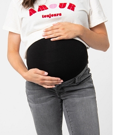 jean de grossesse slim 4 poches avec bandeau jersey gris slimF597101_2