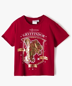 GEMO Tee-shirt fille avec motif pailleté Gryffondor – Harry Potter Rouge