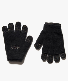 GEMO Gants fille 2-en-1 avec mitaines à paillettes Noir