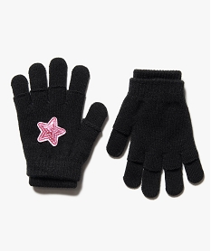 gants fille 2-en-1 avec mitaines a motif etoile noirF602301_1