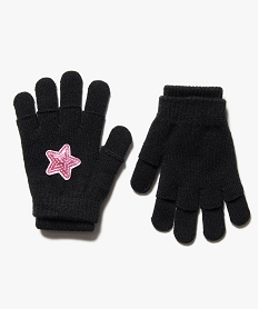 GEMO Gants fille 2-en-1 avec mitaines à motif étoile Noir