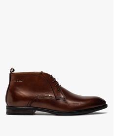 GEMO Derbies homme unis chukka boots en cuir – Pierre Cardin marron vif