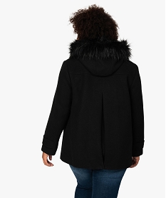 manteau femme court a capuche fantaisie noirF605301_3