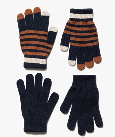 gants garcon en maille fine (lot de 2 paires) brunF606801_1