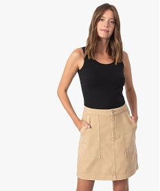 GEMO Débardeur femme en coton à col rond noir standard