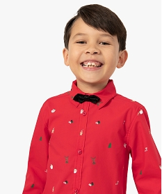 GEMO Chemise garçon spéciale Noël avec nœud papillon amovible Rouge