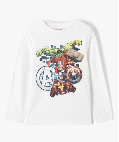 GEMO Tee-shirt garçon à manches longues motif Avengers - Marvel Blanc