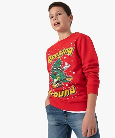 GEMO Sweat garçon avec motif spécial Noël Rouge