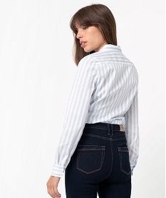 chemise femme coupe cintree en coton stretch bleuF611601_3