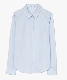 chemise femme coupe cintree en coton stretch bleuF611701_4
