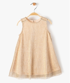 GEMO Robe bébé fille en maille plissée et pailletée Bleu