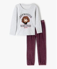 GEMO Pyjama enfant en velours imprimé Hermione - Harry Potter Beige