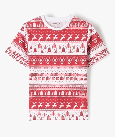 GEMO Tee-shirt garçon à manches courtes avec motif de Noël rouge standard