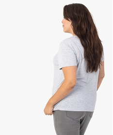 tee-shirt femme grande taille a col v et manches courtes gris t-shirts en cotonF616101_3
