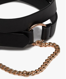 ceinture femme avec chainette en metal noirF619001_3