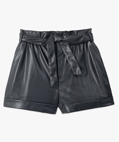 short femme taille haute avec ceinture amovible noir shortsF619601_4