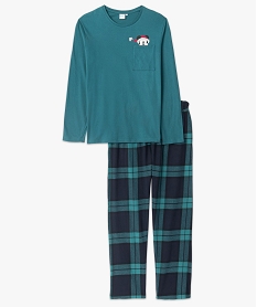 pyjama homme a carreaux et motif noel - disney vertF620001_4