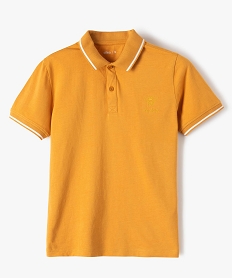 GEMO Polo garçon à manches courtes en coton piqué Jaune