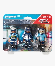 GEMO Jouet enfant équipe de policiers - Playmobil Bleu