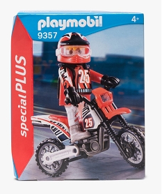 GEMO Jouet enfant pilote de motocross - Playmobil (5 pièces) Noir