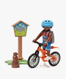 jouet enfant cycliste et marmotte - playmobil multicoloreF623101_2