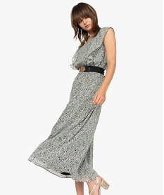 GEMO Robe femme longue à motifs fleuris Imprimé