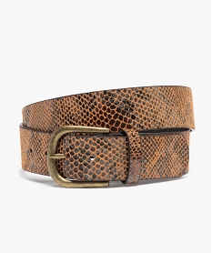 ceinture femme en matiere texturee avec boucle en metal vieilli brunF626301_1